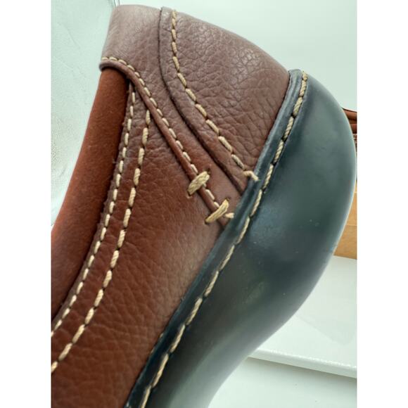 Clarks Ashland Joy Dark tan brown Leather Women's size 9 M Shoes Ultimate - Picture 7 of 11